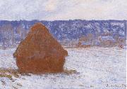 Claude Monet Haystack in the Snow,Overcast Weather Spain oil painting artist